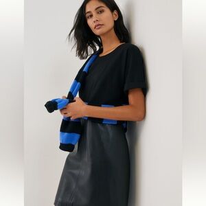 Anthropologie black leather dress NWT